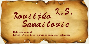 Koviljko Samailović vizit kartica